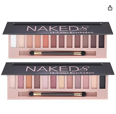 BestLand 2 Pack 12 Colors Makeup Nude Colors Eyeshadow Palette Natural Nude Matte Shimmer Glitter Pigment Eye Shadow Pallete Set Waterproof Smokey Professional Beauty Makeup Kit (2 PCS)